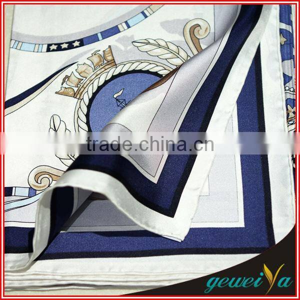 New Square Style Twill Printed Silk Scarf