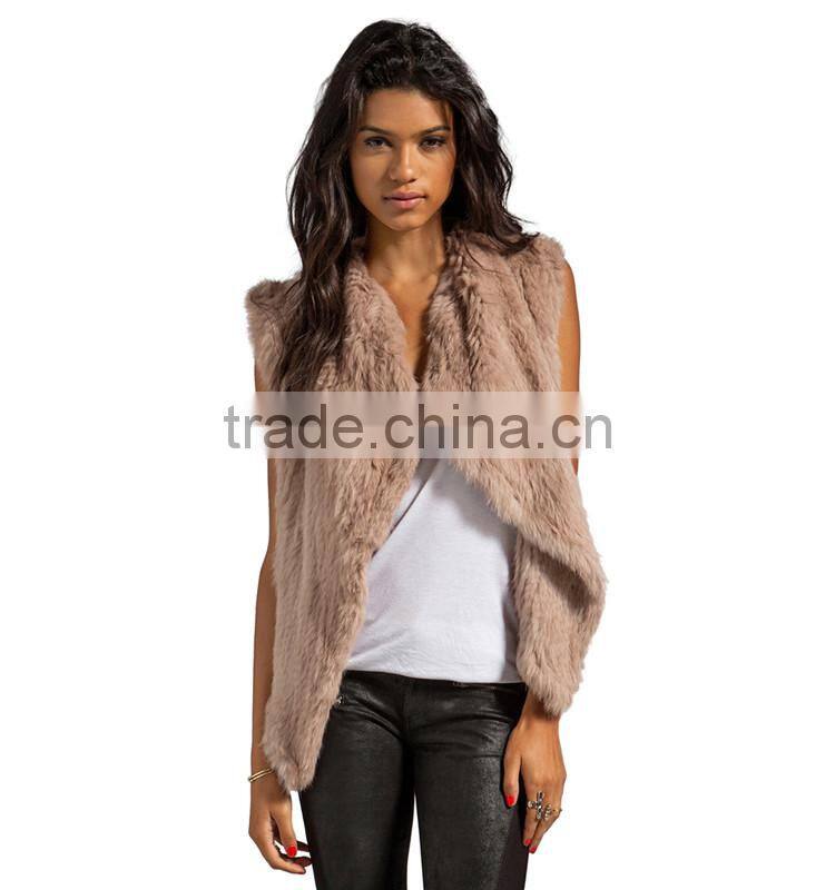 SJ313-01 Dropping Shipping Knitting Rabbit Fur Waistcoat/Jackets/Coats