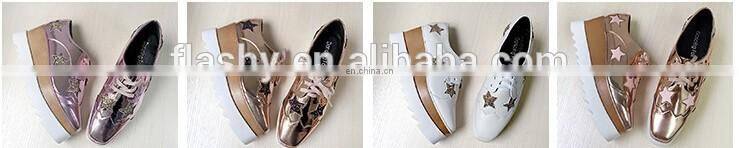 Wholesale high heel platform shoes women leather shoe flat 2017