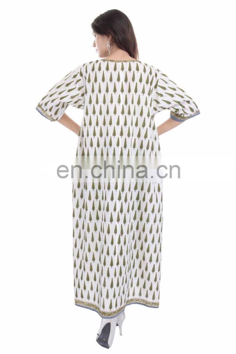 Hippie Boho Designer Long Dress Block Printed Tunic Wholesaler