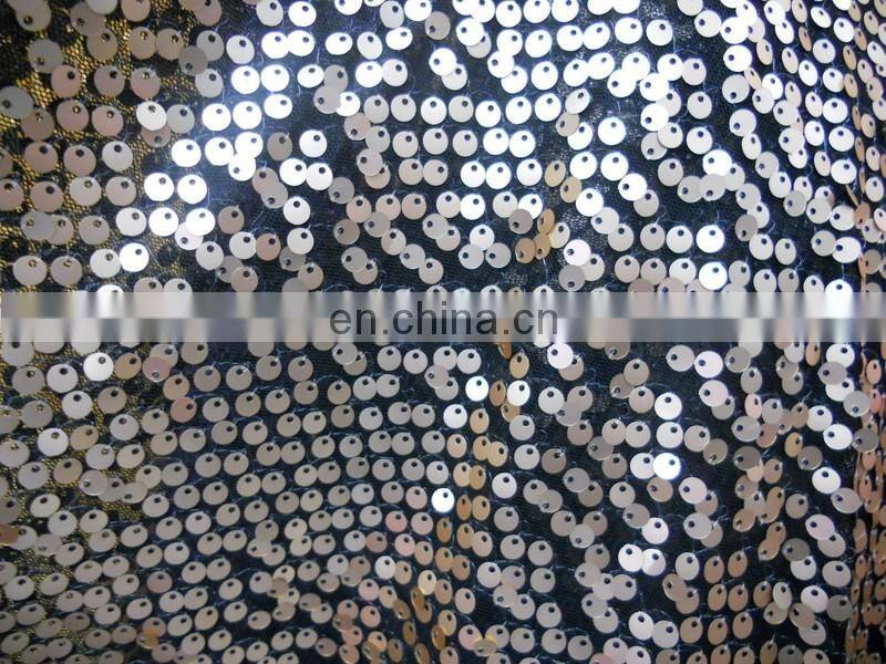 2015 popular children dress sequin mesh fabric polyester sequin tulle fabric