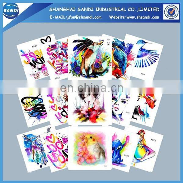 Custom colorful logo body permanent tattoo sticker