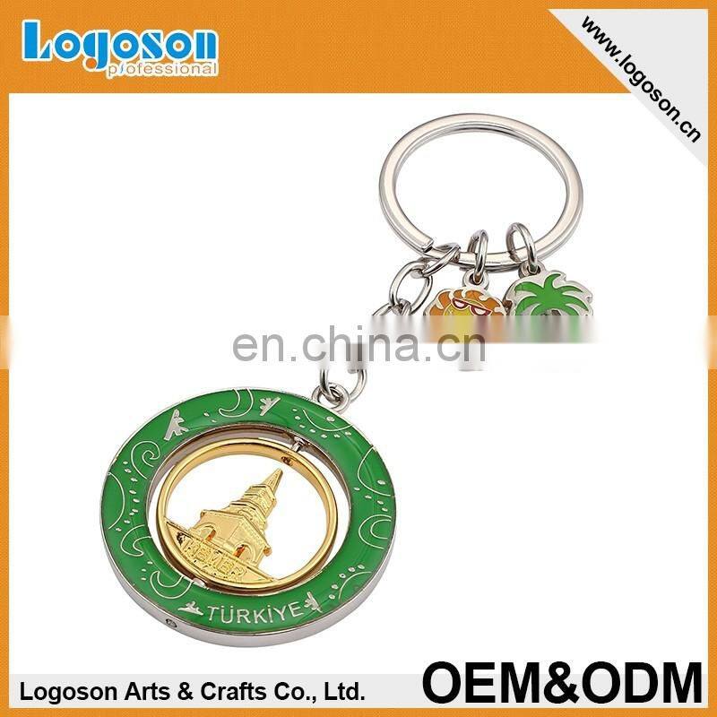 2016 top quality personalized Souvenir spinning Keychain