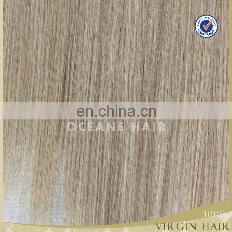 Natural cheap 100% human hair virgin 200 grams clip in hair extensions