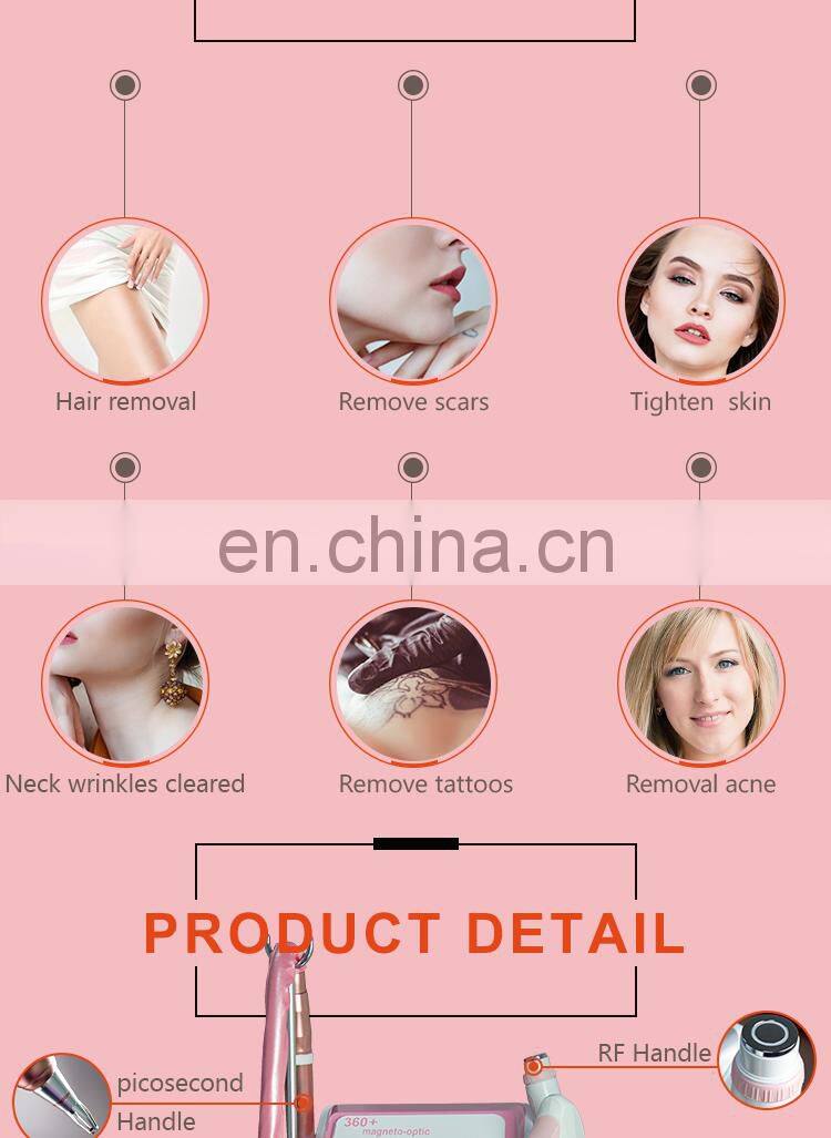 Multifunctional 3 in 1 pico laser/shr/rf machine for both tattoo removal and hair removal