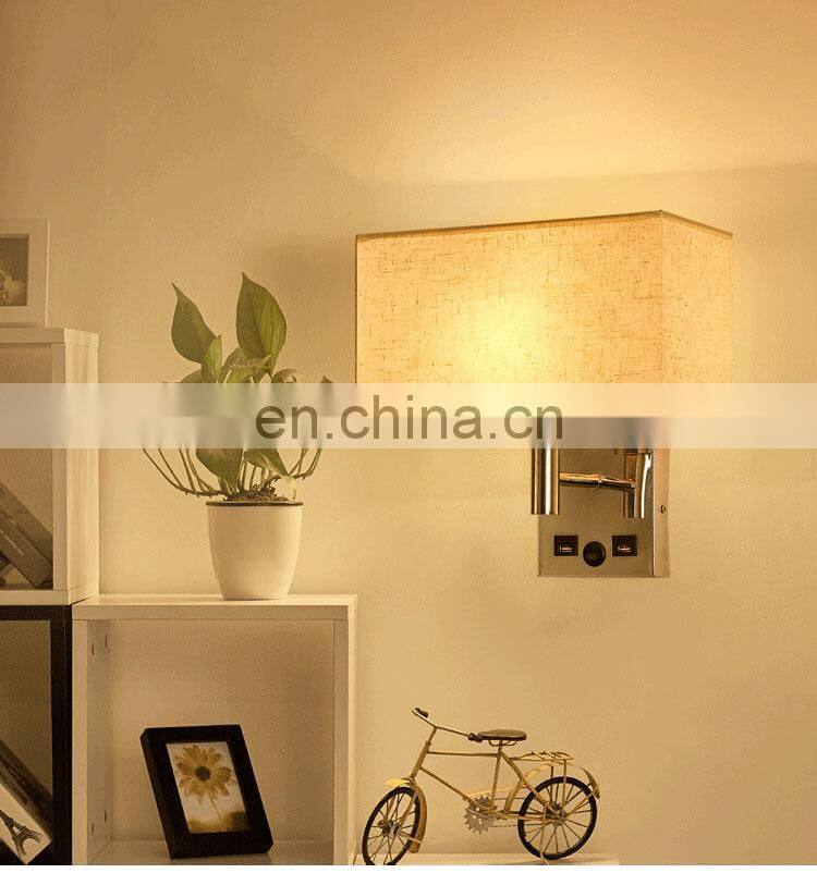 USB charging head wall lamp led creative hotel bedroom bedside wall lamp