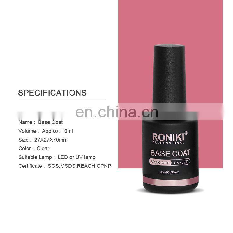 RONIKI Private label Custom top coat and base coat nail polish soak off clear gel base coat