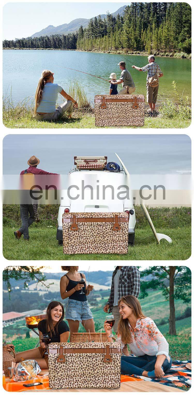 GiNT 50L Outdoor Leopard Design Good Quality Ice Chest Customized Cooler Box