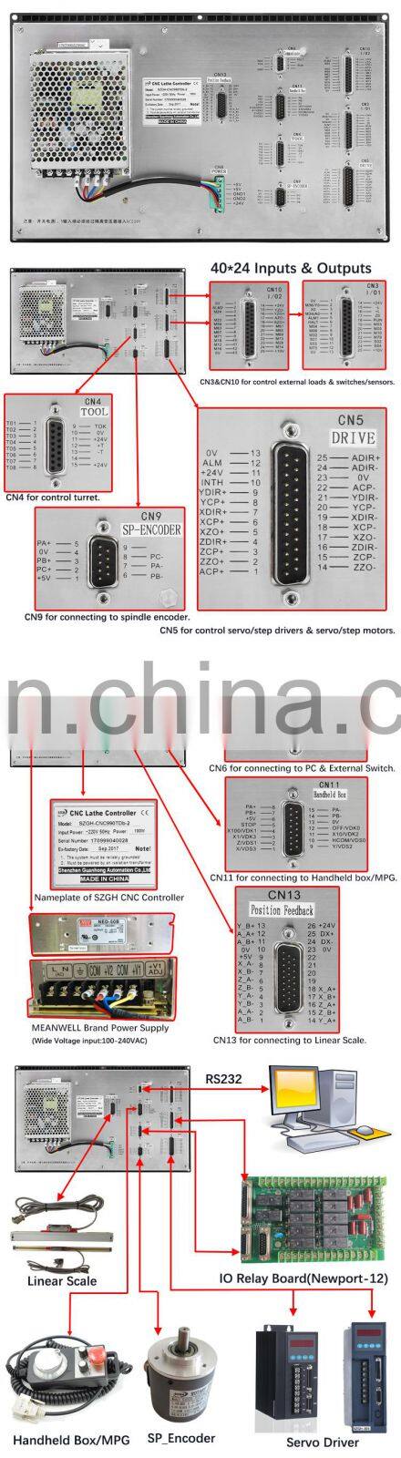 Economical 2-axis CNC lathe controller for teaching 2-axis CNC lathe and turning controller