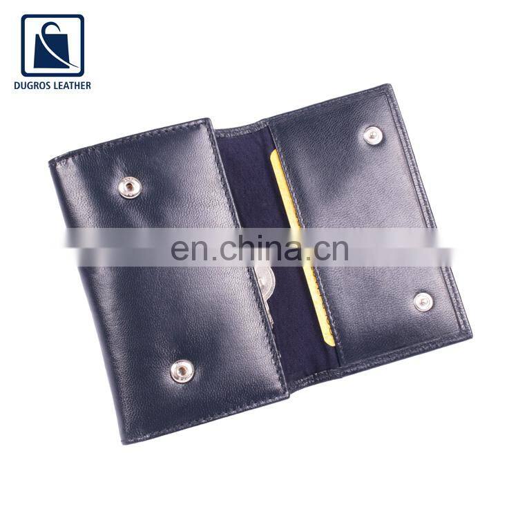 Factory Direct Sale New Arrival Matching Stitching Snap Closure Type Genuine Leather Women Wallet at Reasonable Price