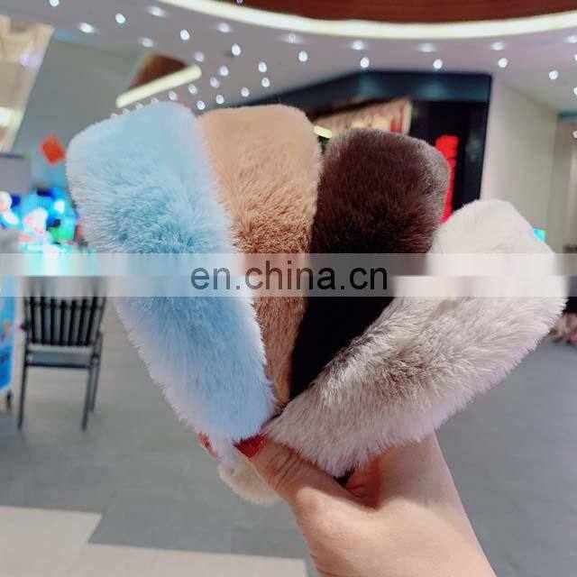 Autumn Hair Accessories Pink Fur Headband