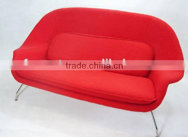 replica relaxing 2 seater fiberglass materail /love seat womb sofa by Eero Saarinen