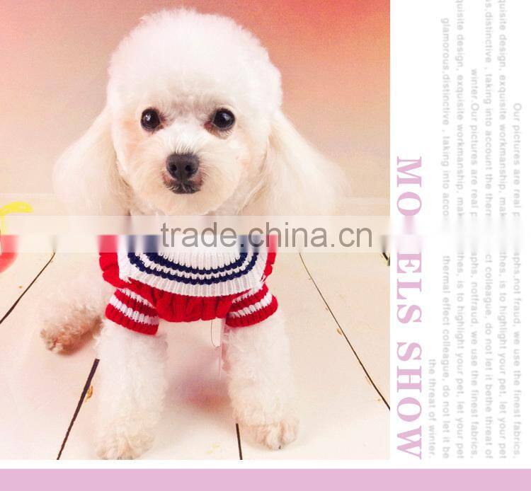 Wholesale first class fido dog clothes of knitting navy style for small dog