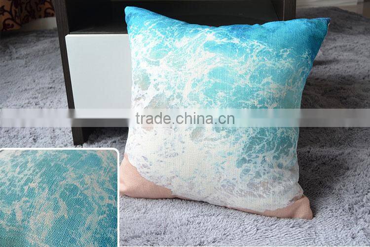 faux linen digital print pillow sea pillow