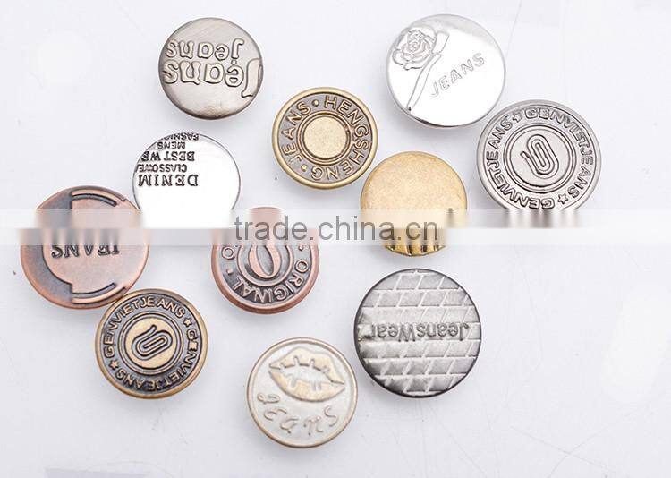 2016 Trending Products Engraved Custom For Clothing Flat Shank Button