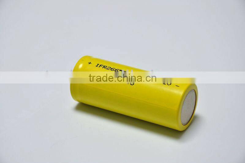 Rechargeable IFR26650 3.2V LiFePO4 battery, 2800mAh