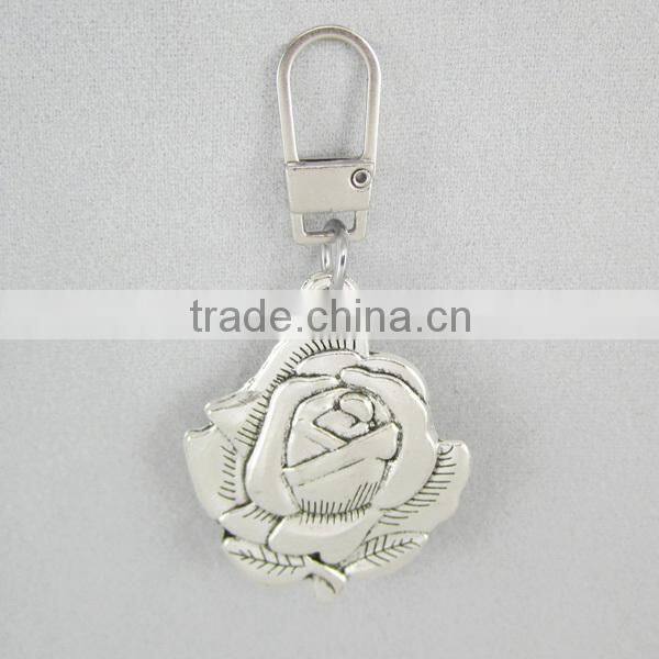 replacement zip puller with metal rose