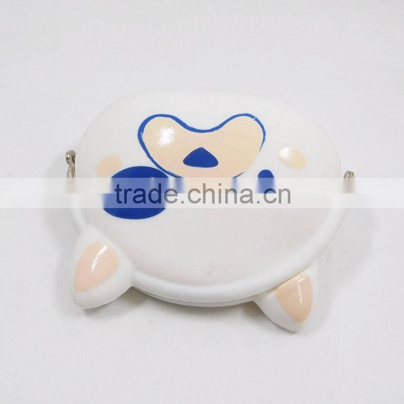 Top Selling Cartoon Style White Wallet Cute Silicone Dog Coin Purse