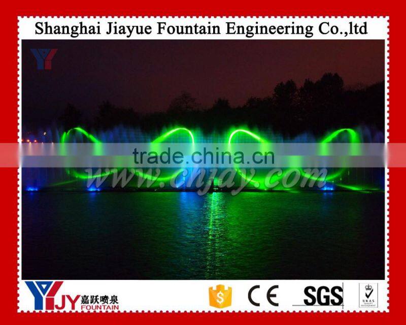music fountain with laser