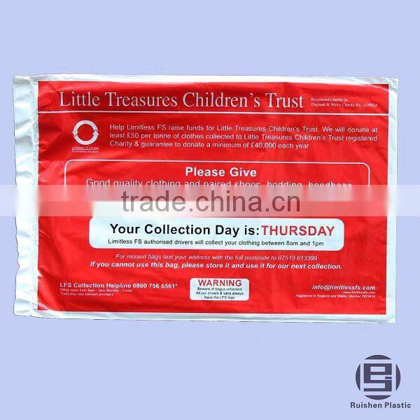 Biodegradable PE Plastic Printed Childrens Donation Bag