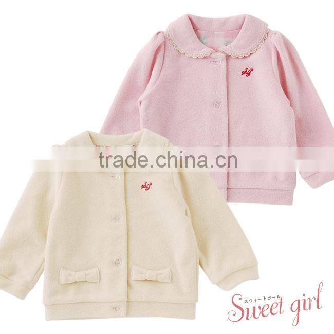 Japanese wholesale high quality product jackets winter baby girl children clothe kid toddler clothing infant garment with ribbon