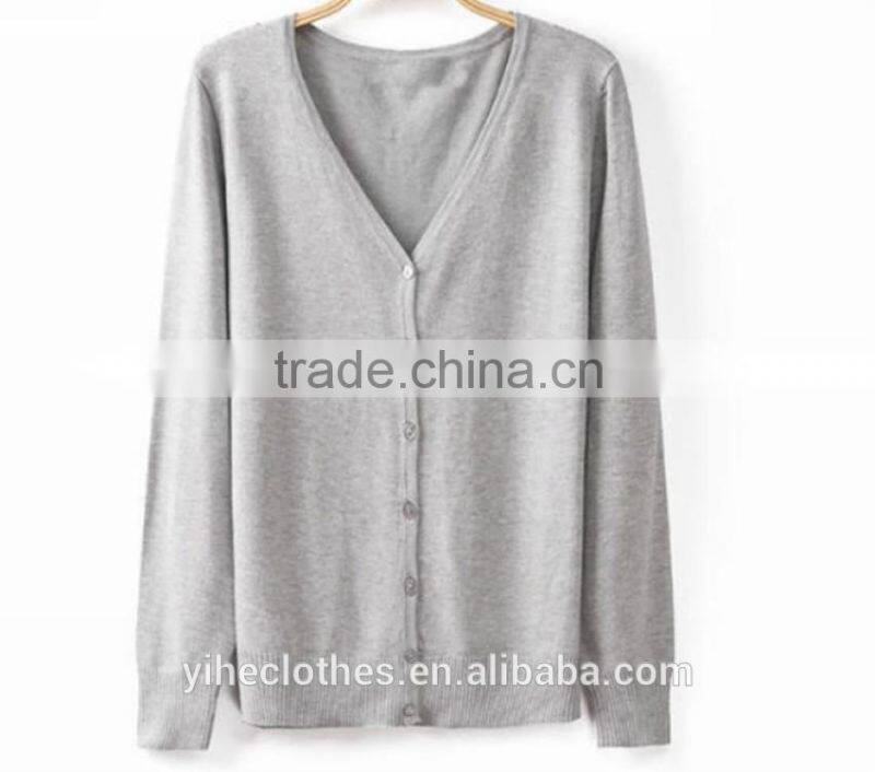 Fashion deep v-neck knitting wear thin cardigan coat for laody's wear