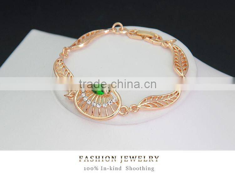 Top Hot Sale Women 18k Gold Plated Jewelry Sets Beautiful Luck Green Trendy Necklace Bracelet Earrings Ring Good Jewelry