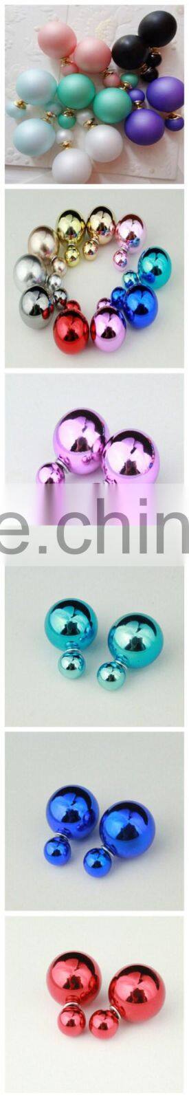 14k Yellow Gold White Freshwater Cultured Pearl and Ball Reversible Stud Earrings FQ-E-94236