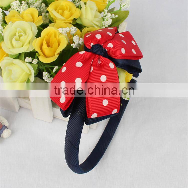1headband+2hair clips+2 ponlytailer fashion children polyester ribbon hair accessories girl hair ornament yiwu headwear new
