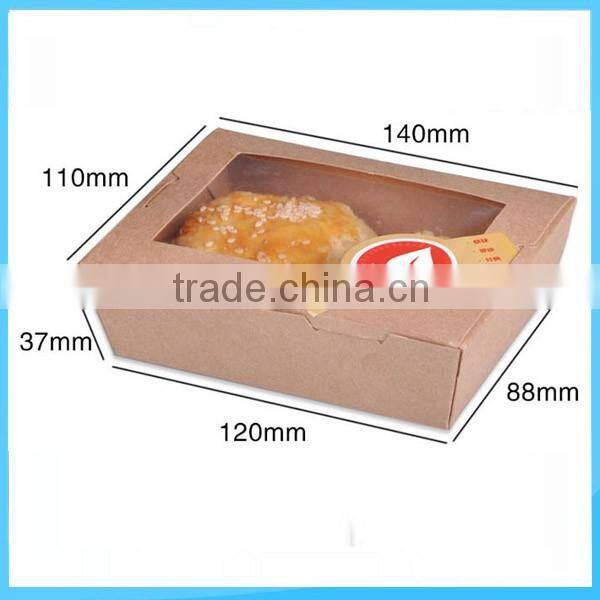 High quality PE craft paper salad box ,paper box with window,paper salad box printed