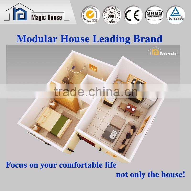 Quick Installation one bedroom Prefab House/small prefabricated residential house