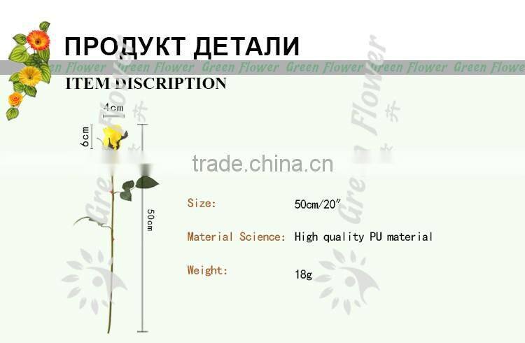 2016 Wholesale PU Latex Artificial Flowers Rose Real Touch Bouquet Weddings Bridal Decorations