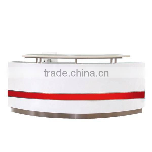 Best selling white curved reception desk