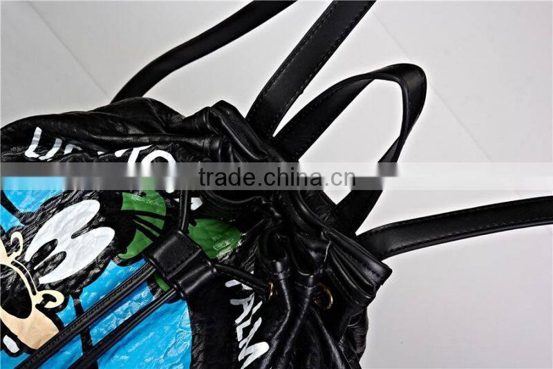 fashion custom printed logo leather elegant tote bag factory