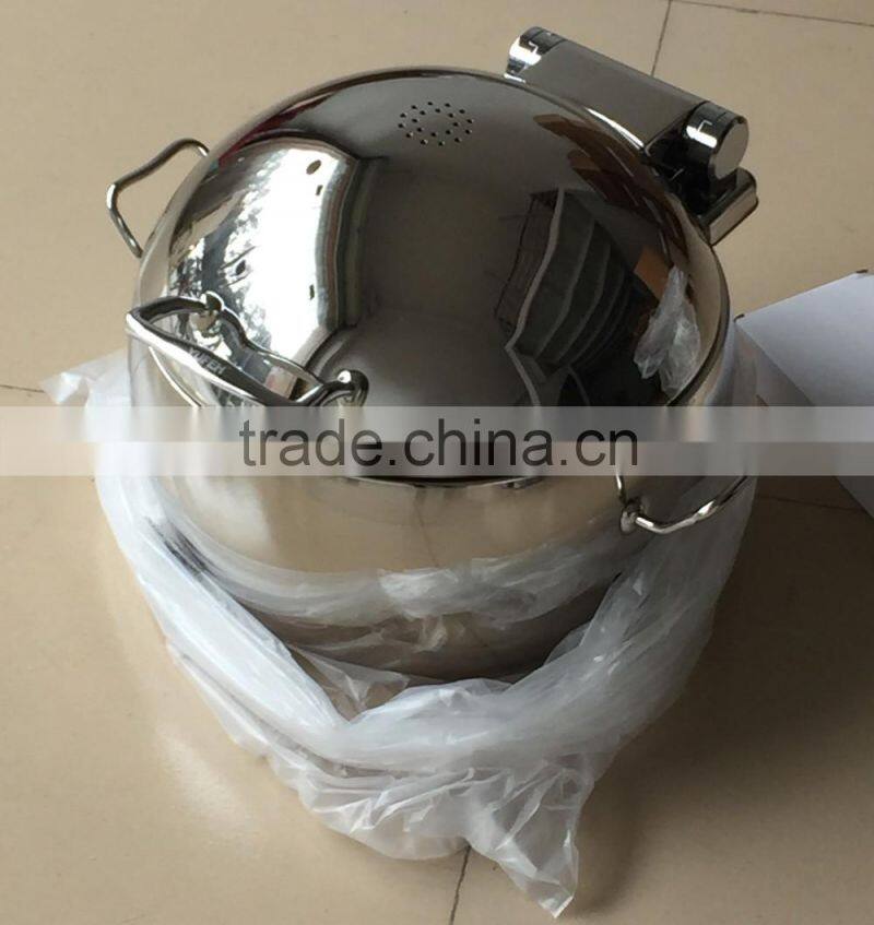 Round buffet induction soup station set W/Glass window lid W/11L bain marie