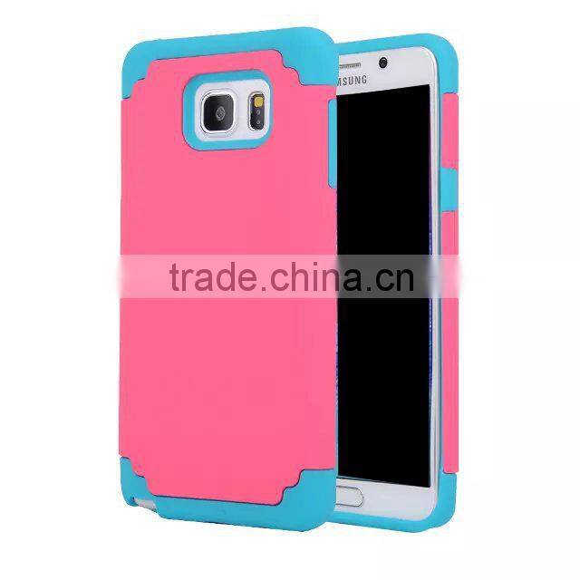 2 in 1 silicone+pc hybrid case for Samsung note 5 robot case with dual-layer protective shell case