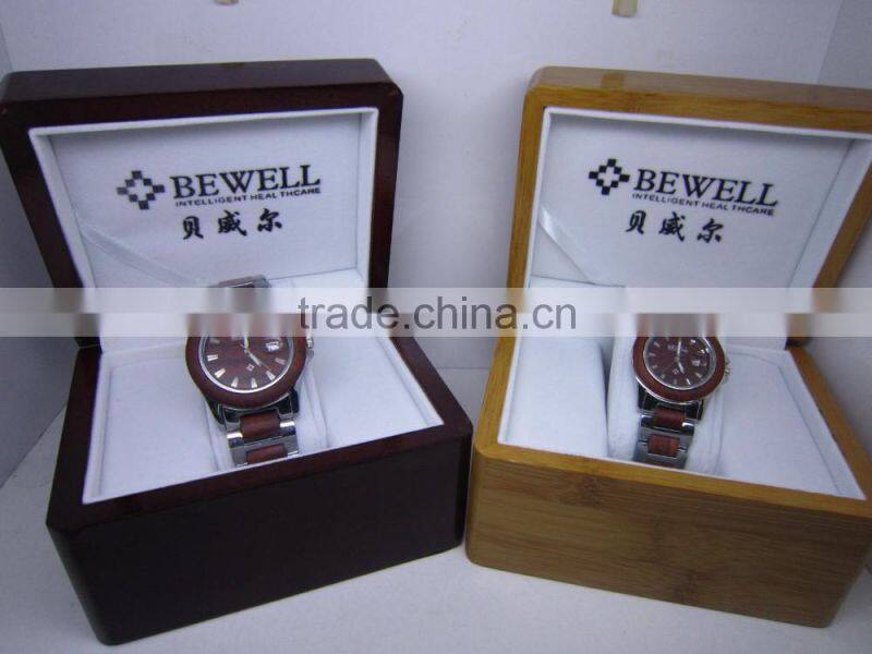 2016 Fashinable Luxury Stainless steel & sandalwood watch with the double butterfly-clasp ,Japan movt 8215, 3TAM waterproof