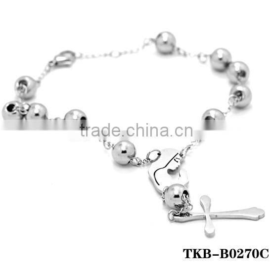 virgen mary charm bracelet silver and white beads rosarios catholic guadalupe virgen prayer bead handmade bracelet dongguan