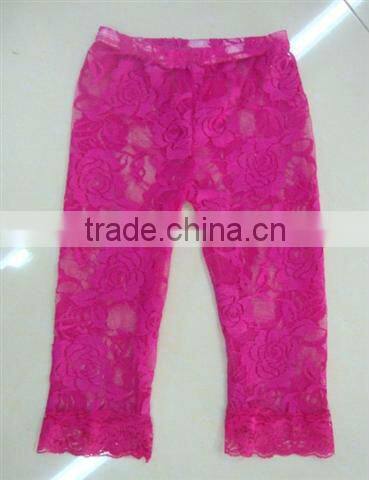 New design , petti lace legging for kids with lace ruffle