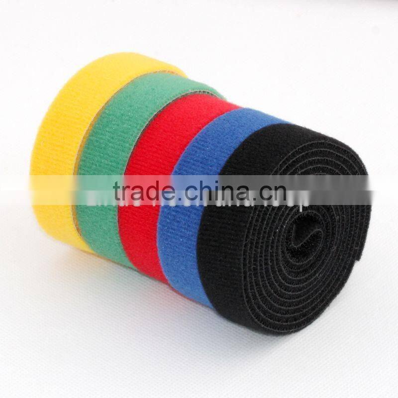 2016Hot selling nylon colorful hook loop cable tie with factory price