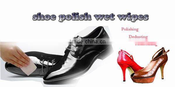 OEM manufacturing cleaning shoe wet wipes or leather shoe polish towelette