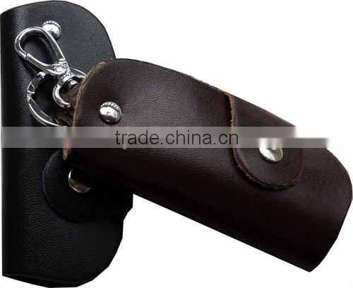 Handmade PU leather keychain wallets