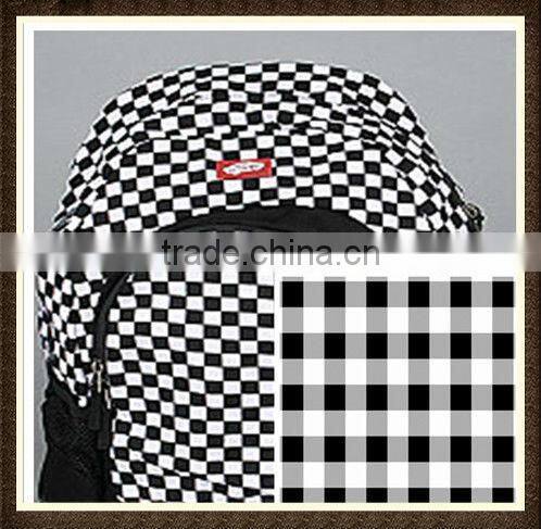fashion design black white plaid taffeta fabric