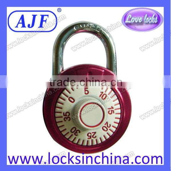 AJF 2015 top sell high quality 50mm gym round dial combination padlock
