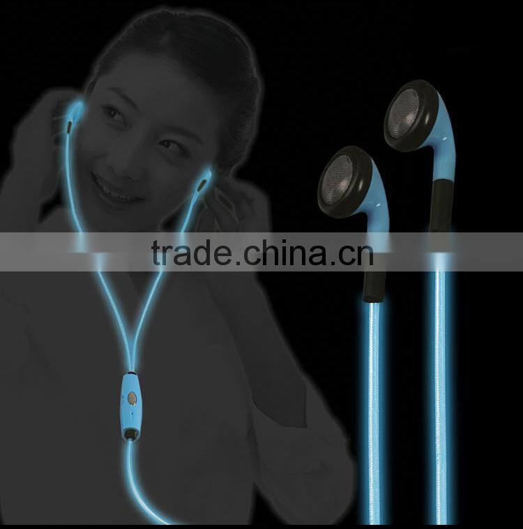 2014 newest El Luminous Earphone,take action to enjoy the music rhythm!