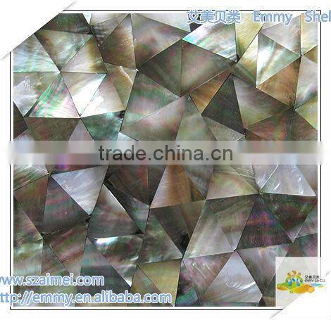 The newest irregular triangle black/gray mother of pearl seashell mosaic wall tile