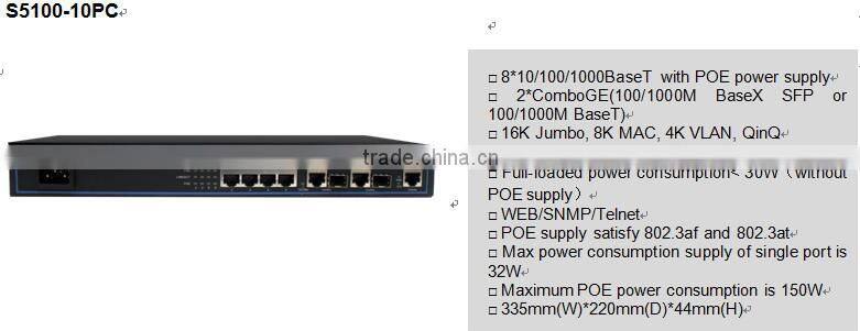 HOT GCOM 8-port Gigabit SFP Switch made in China