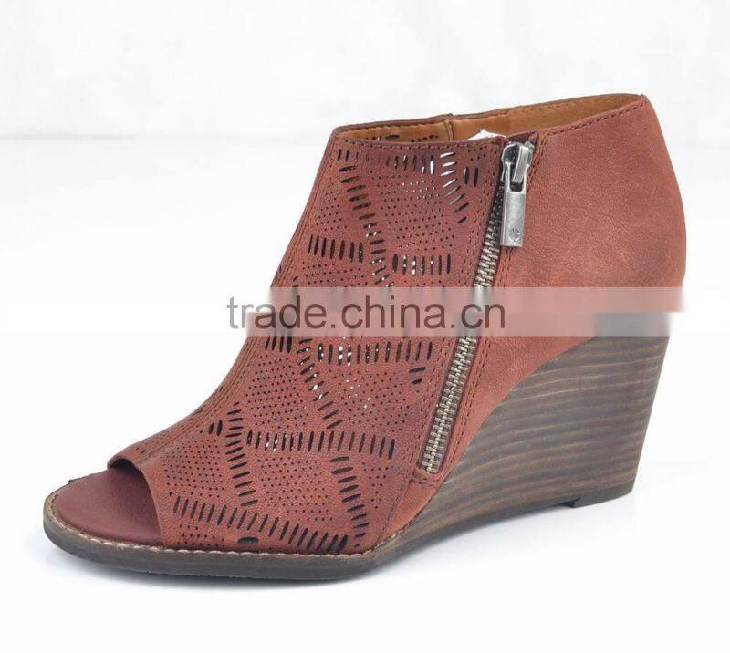 2014 new style wedge heel peep toe High Heel Ankle Boots