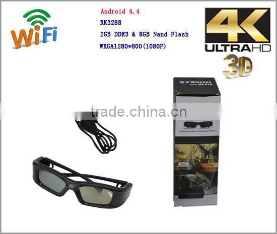 Hot Sell 1280*800 LED Lamp Support 1080P Smart Home theater 3D Projector