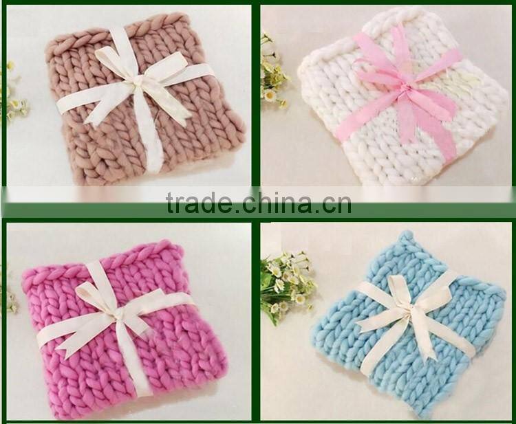 SZPLH New design 2016 Chunky Knit Merino Wool Blanket
